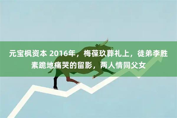 元宝枫资本 2016年，梅葆玖葬礼上，徒弟李胜素跪地痛哭的留影，两人情同父女