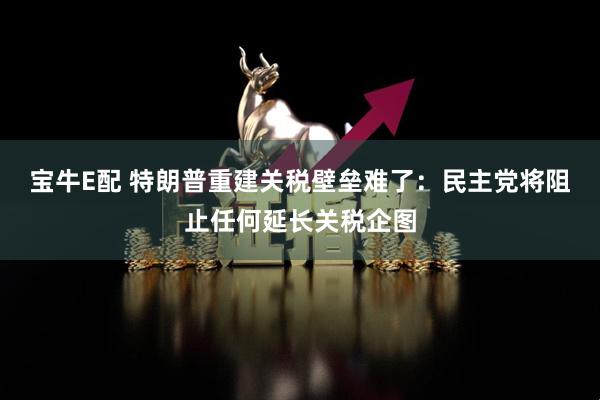 宝牛E配 特朗普重建关税壁垒难了：民主党将阻止任何延长关税企图